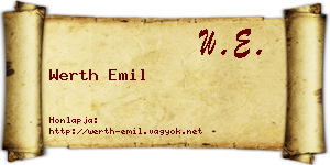 Werth Emil névjegykártya